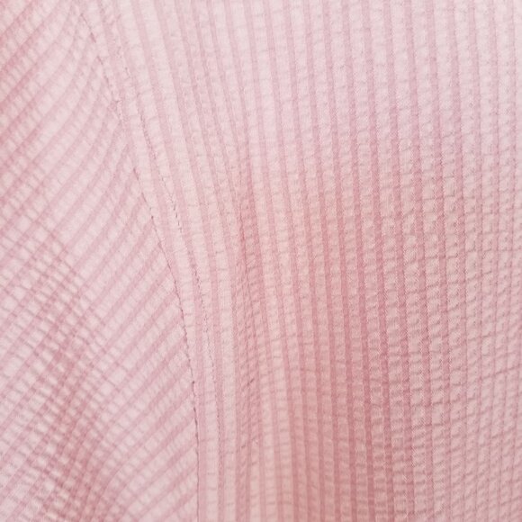 Boohoo Man Oversized Seersucker Stripe Collared Shirt Pink Size Large - Picture 5 of 6